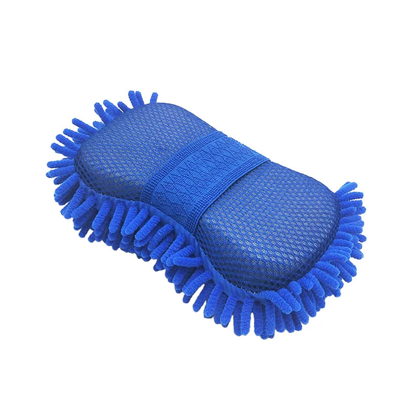 Brosse en microfibre bleue pour nettoyage en profondeur de la voiture, adaptée pour les surfaces délicates