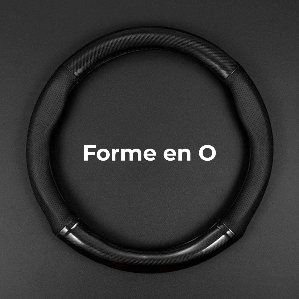 Couvre-volant sport antidérapant en fibre de carbone - forme ronde classique