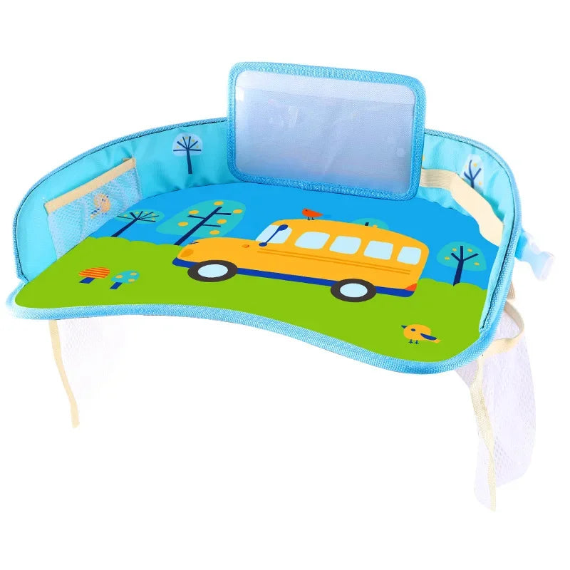 Dryyver KidsTable™ - Tablette de Voyage pour Enfants avec motif bus parfaite pour divertir les enfants pendant les voyages.