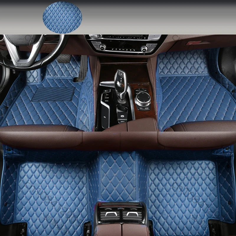 Tapis de sol intégral Dryyver PremiumFloor™ sur mesure - Couleur Bleu Saphir, offrant une protection complète et facilitant le nettoyage du véhicule.