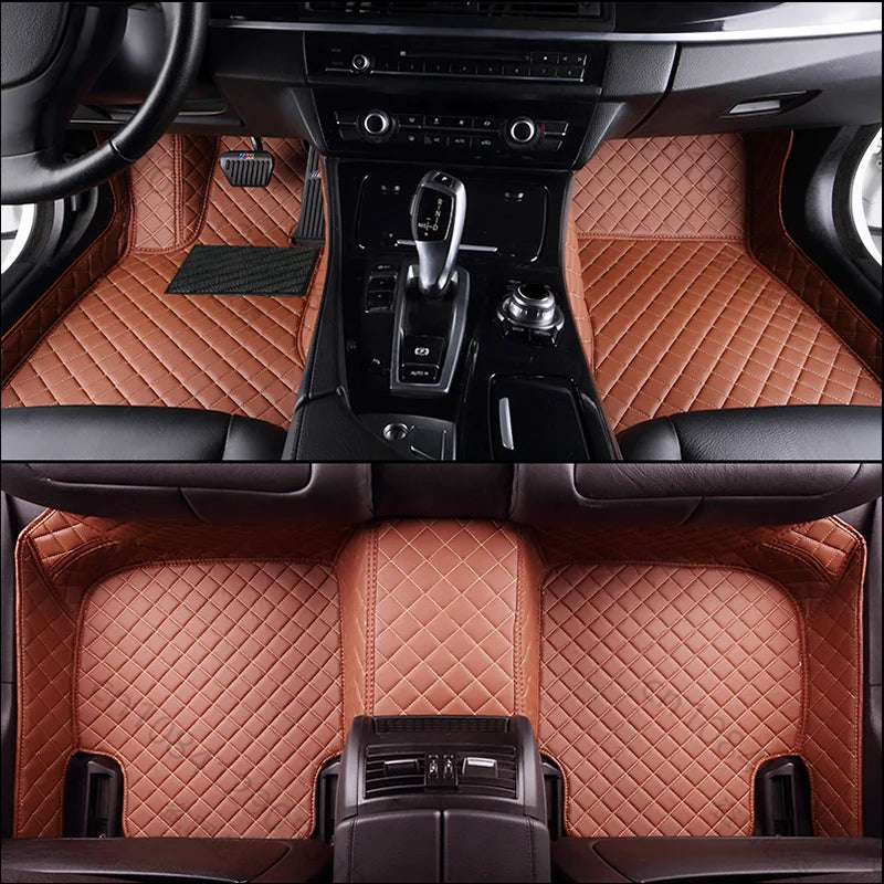 Tapis de sol intégral Dryyver PremiumFloor™ sur mesure - Couleur Marron Chocolat, offrant une protection complète et facilitant le nettoyage du véhicule.