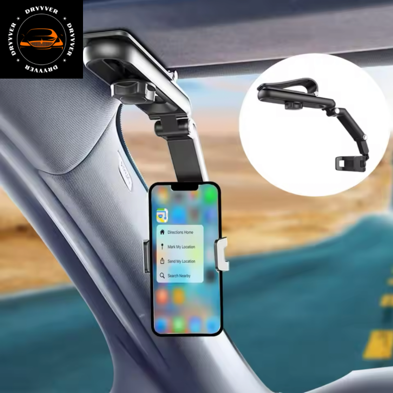 Dryyver SunClip™ - Support de Téléphone fixé au pare-soleil pour une visibilité parfaite tout en conduisant