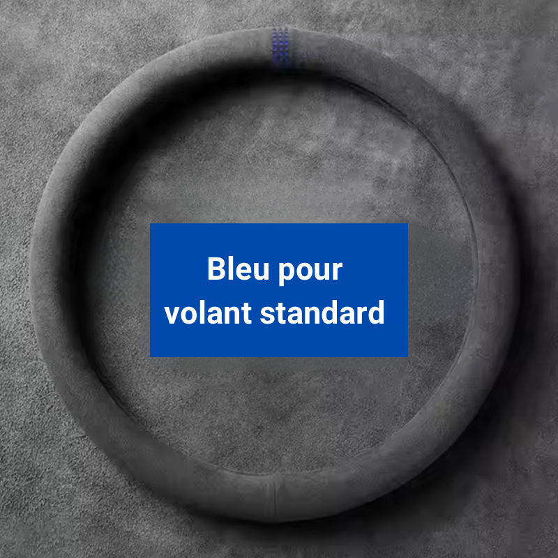 DryyverGrip™ RS - Couvre Volant en Daim SportLine Bleu pour volant standard