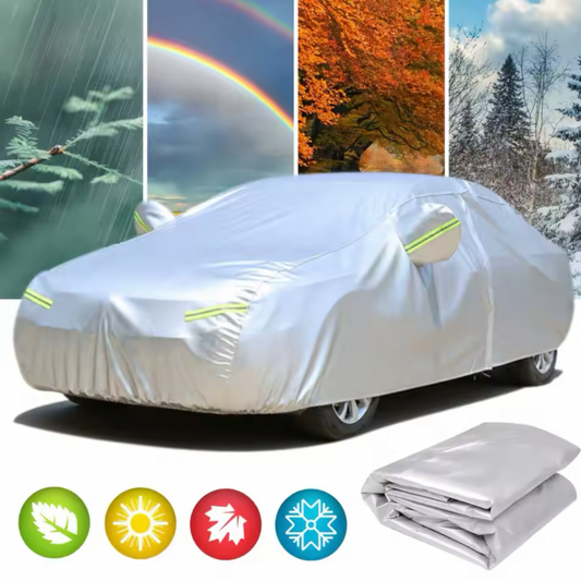 Bâche de voiture DryyverCover™ grise pour protection extérieure toute saison, anti-UV et imperméable