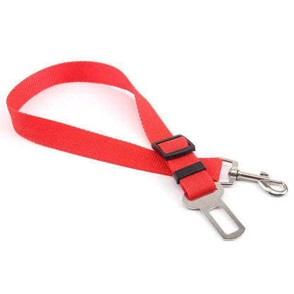 Sangle de sécurité DryyverPetSafe pour chien et chat - Couleur rouge avec attache ceinture en métal